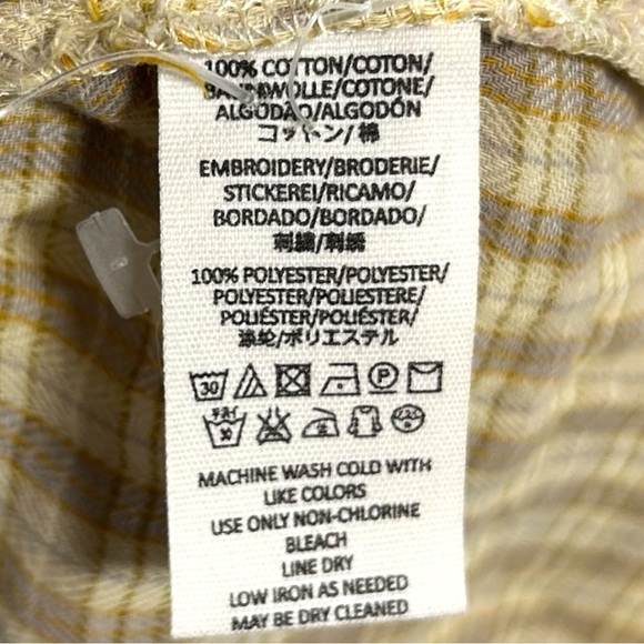 Free People Women's Magical Plaid Buttondown Western Top in Tan. Size M - Picture 8 of 8